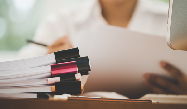 Accounting Planning Budget Report File Concept : Business Woman